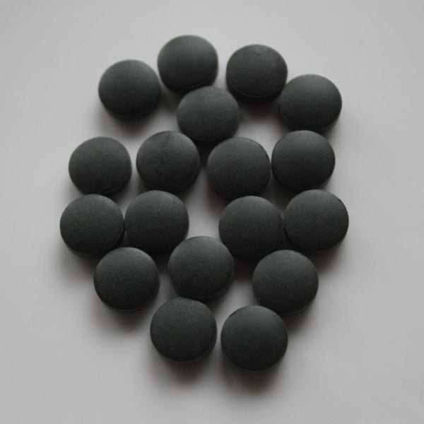 Spirulina tablets.