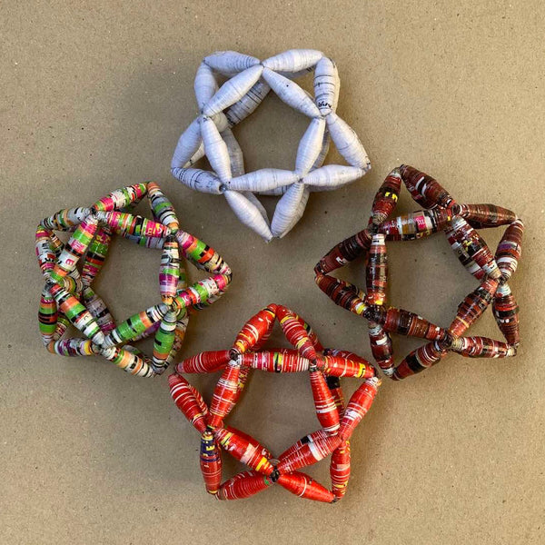 RECYCLED PAPER STAR ORNAMENTS